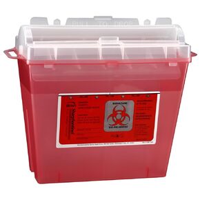 175030-32 5 Quart Sharps Container, Translucent Red (Pack of 32)