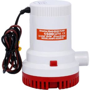 Electric Bilge Pump 1500GPH 12V Boat Marine Plumbing Pump Non Automatic Discharge for Marine