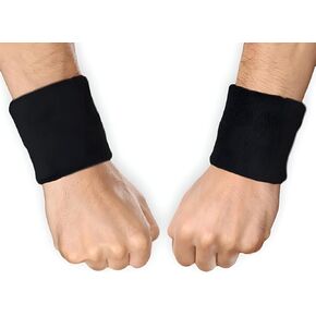 2Pcs Men & Women Wristbands Terry Cloth Moisture Wicking for Sports, Tennis, Gym, Work Out Sweat Bands for Wrists - Sweat Band Wristbands