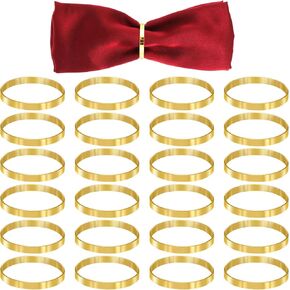 Round Gold Napkin Ring Modern Bulk Napkin Rings of 24 Metal Thanksgiving Napkin Rings Christmas Napkin Rings Gold for Cloth Napkins Wedding Party Ramadan Easter Napkin Rings Table Decor