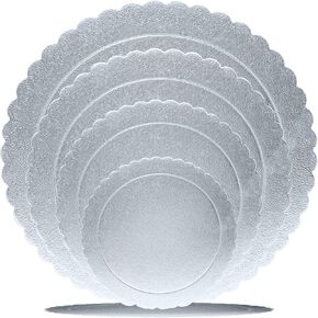 4 Pack Cake Boards Golden Round Cake Circles 6, 8, 10, 12 Inch Cake Base Cardboard, 1 of Each Size Set for Baking Cake, Gold