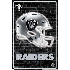 Trends International NFL Las Vegas Raiders - Neon Helmet 23 Wall Poster, 22.375" x 34", Premium Unframed Version