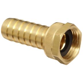 Dixon Valve & Coupling BLS647 Brass Hose Fitting, Long Shank Coupling, 3/4" GHT Female x 3/4" Hose ID Barbed
