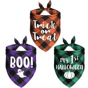 3 قطع من عصابات الهالوين للكلاب، وشاح منقوش للكلب والجرو والهالوين للعطلات مناسب للكلاب الصغيرة والمتوسطة والكبيرة والحيوانات الأليفة in Kuwait