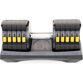 Marcy Adjustable Dumbbell System 6 Dumbbells-in-1 up to 50lbs, Single - ADDB-6198