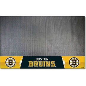 FANMATS 14226 Boston Bruins Vinyl Grill Mat - 26in. x 42in. - Deck Patio Protective Mat | Oil, flame, and UV resistant