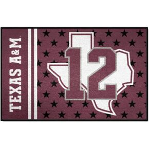 FANMATS 18915 Texas A&M Aggies Starter Mat Accent Rug - 19in. x 30in. | Sports Fan Home Decor Rug and Tailgating Mat - "Texas Outline & 12" Logo