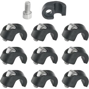10PCS Brake Cable Hose Clamps Bicycle Fork Brake Cable Housing Clamps Removable Bicycle Cable Clamps Bike Cable Clips for Mountain Bike with Stainless Steel Screw