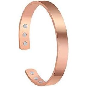 Art Of Creation Handmade Tibetan Pure Copper Bracelets For Men And Women Plain Cuff Solid Bangle | Adjustable | for Unisex India Pattern