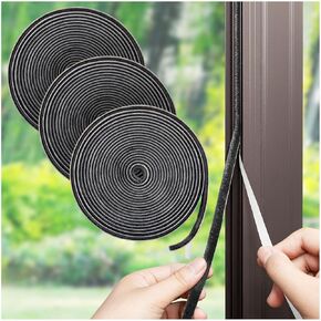 49Ft Brush Weather Stripping, Self-Adhesive Soundproofing Weather Stripping, Weatherstrip for Soundproofing, Casement Window Air Conditioner Seal for Steel Windows, 0.4 in Wide and 0.2 in Thick
