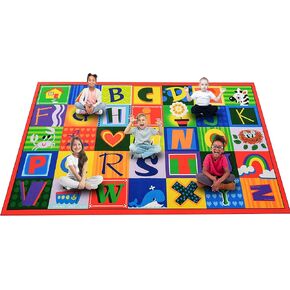 Classroom Rug for Elementary Classroom Education Carpet for Kids Reading Rug for School Classroom Rugs for for Children Classroom Alphabet Rug Learning Carpet (35seat-7'5"x13'-5)