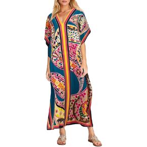Bsubseach Women Plus Size Kaftan Dress Swimsuit Cover Up Caftan Maxi Beach Dresses Cover Ups