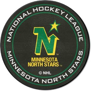 FANMATS 35526 NHL Retro Minnesota North Stars Hockey Puck Rug - 27in. Diameter