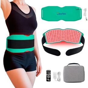 Red Light Therapy Belt for Pain Relief Silicone Wearable Near Infrared Light Wrap Deep Therapy Pad for Body Joint Muscle Waist Back Home Red Light Therapy Device 660nm 850nm 940nm with Remote