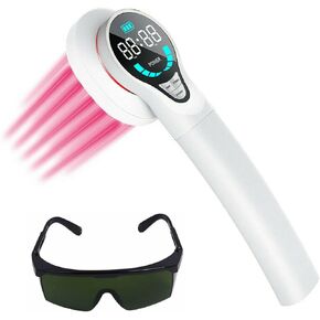 LASTEK-GD LASTEK Upgraded Pain Relief Device,13 x 650nm+4X 808nm Portable Red Light Therapy for Shoulder Back Muscle Knee Joints Pain White