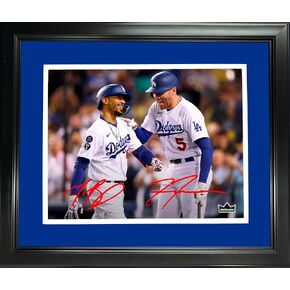 Framed Freddie Freeman & Mookie Betts Dual Los Angeles Dodgers Facsimile Laser Engraved Signature Auto 11"x14" Baseball Photo HOFSM Holo
