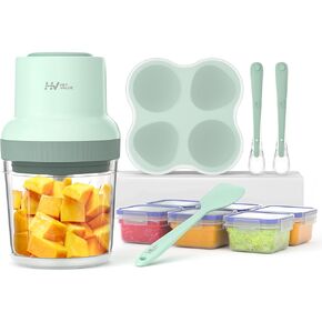 HEYVALUE Baby Food Containers, 12 Container Set, 4 oz Glass Baby Food Jars With Lids, Small Baby Food Maker, Infant Storage Container, Microwave, Dishwasher & Freezer Safe, BPA Free
