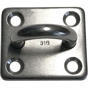 US Stainless Stainless Steel 316 Square Pad Eye 1/4" 6mm (40mm x 35mm) Marine Grade