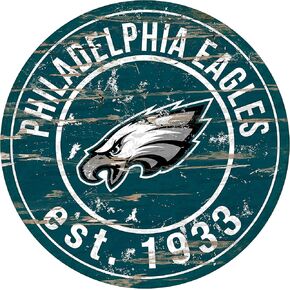 Fan Creations Sign Philadelphia Eagles Round Distressed, Multi