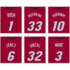 TnT Prints Miami Heat Poster, Miami Heat Wall Decor, Miami Heat Prints, Basketball Poster, NBA Posters, Heat Poster, Heat Decor - Set of 6 (8x10) - Unframed