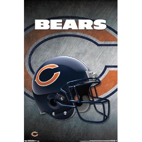 Trends International NFL Chicago Bears - Helmet 16 Wall Poster, 22.375" x 34", Silver Framed Version