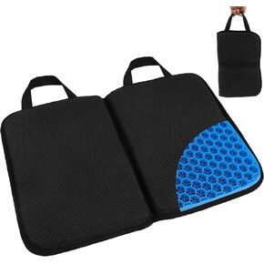 Airplane Seat Cushion,Gel Travel Seat Cushion for Airplane,Portable Bleacher Cushion,Foldable Stadium Seat Cushion,Ultimate Seating Comfort for Airplane,Bleachers,Camping,Flights,Commuters(Black)