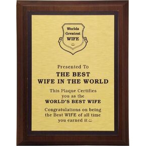 aahs!! Engraving Worlds Greatest Plaques (Best Wife in The World, Gold)