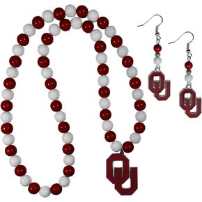 Siskiyou NCAA unisex-adult Fan Bead Earrings and Necklace Set