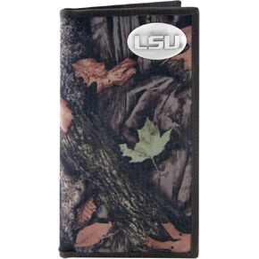 NCAA LSU Tigers Zep-Pro Fencerow Nylon Long Secretary Concho Wallet, Camouflage