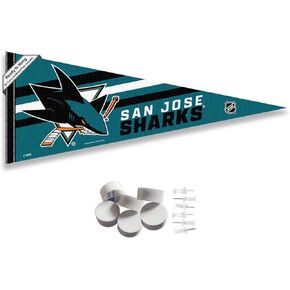 San Jose Sharks Pennant Flag and Wall Tack Pads Mounts
