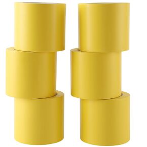 Lichamp 6 Rolls Vinyl Tape, Premium Safety Marking and Traffic Floor Marking Tape, Bundling, Social Distancing, 4 Inch x 36 Yards per Roll, 216 Total Yards, Yellow