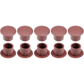 8mm x 11mm x 8mm(Dia. x Cap Dia. x H) Screw Hole Plugs - 50Pack - Good for Furniture Cupboard Wardrobe - Plastic Fastener Hole Caps - Brown