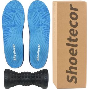 Insoles Relieve Plantar Fasciitis Overpronation Heel Pain,Correction of Flat feet and High Arch,Providing Excellent Shock Absorption and Cushioning,Bundle with Manual Foot Massagers