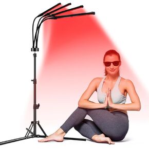 Shyineyou Red Light Therapy, 660nm&850nm Infrared Light Therapy with 360° Twistable Gooseneck, Adjustable Stand Red Light Lamp for Body, Face, Neck, Shoulder