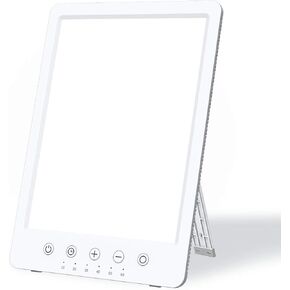 Easysleep Lamp 10000 Lux LED Energy Therapy White Warm Light with 7 Timer and 10 Adjustable Brightness and with Memory Function and 2 Flexible Placement. (White)