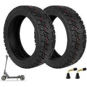 (2 Pcs) 10x2.50-6.5 Off-Road tubeless scooter tire with valve Tire Replacement for INMOTION L9 scooter for 10 Inch Electric Scooter