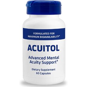 Acuitol Brain Supplement for Memory and Focus - Formulated to Enhance Concentration, Brain Health & Memory Support - Vitamin B6 and B12 Supplement for Needed Cognitive Support, 60 Capsules