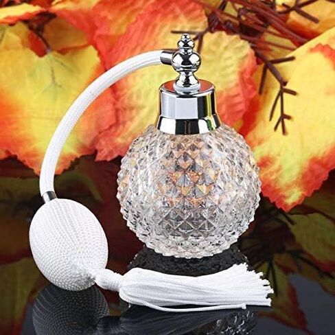 1pcs 100ml Vintage Crystal Perfume Bottle Spray Atomizer Glass Bottle Lady Gift (white), A0231 in Saudi Arabia
