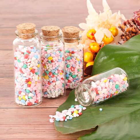 زجاجات زجاجية صغيرة سعة 25 مل مع فلين، 48 عبوة زجاجات صغيرة مع سدادات فلين وخيوط إضافية، قوارير صغيرة بأغطية، برطمانات تعويذة صغيرة، زجاجات جرعة صغيرة لصالح الحفلات، الرمل، الحرف اليدوية in Kuwait