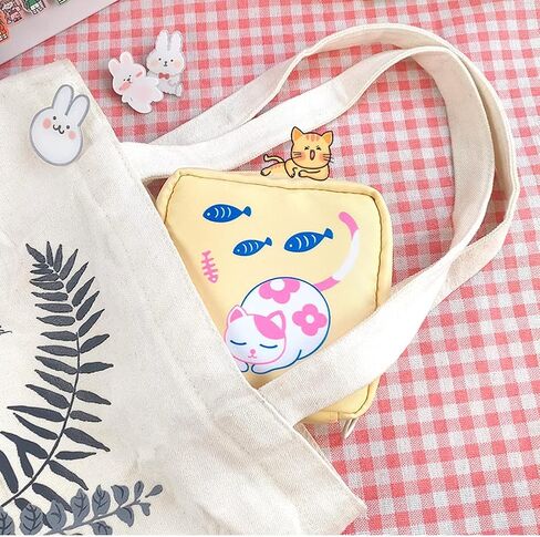 4 عبوات من حقيبة تخزين المناديل الصحية المحمولة اللطيفة على شكل حيوان بسعة كبيرة، حقيبة صغيرة لمستحضرات التجميل للنساء والفتيات (4 ألوان) in Kuwait