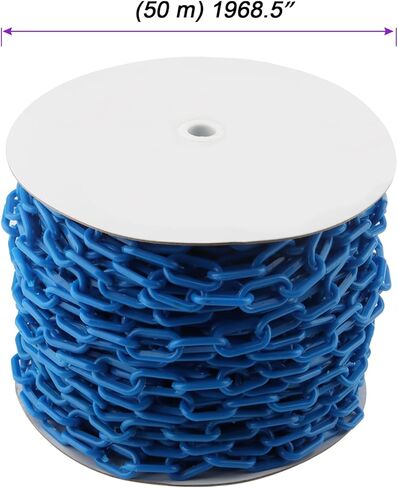 joikit 164 قدم × 1.4 بوصة سلسلة بلاستيكية ربط الأزرق، سلاسل حاجز السلامة البلاستيكية لسلسلة عيد الهالوين، سلاسل الدعامة، السيطرة على الحشود، سلاسل الديكور in Kuwait