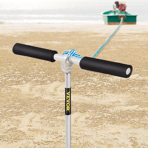 VEVOR Sand Anchor, 36" Length Auger to The Beach and Sandbar, 316 Stainless Steel Screw Anchor with Removable Handle, Bungee Line & Carry Bag, for Jet Ski PWC Pontoon Kayak in Saudi Arabia