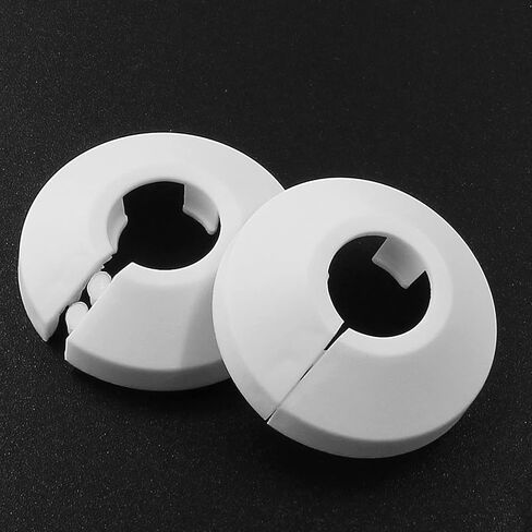 4pcs Water Pipe Cover, 0.63 Inch / 16mm Wall Flange White Water Pipe Escutcheon, PP Plastic Radiator Escutcheon Drain Line Cover Collar for Water Pipe Tube Decoration in Saudi Arabia