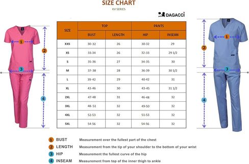 Dagacci Scrubs الزي الطبي للنساء والرجال مجموعة الدعك الطبية بلوزات وسراويل in Saudi Arabia