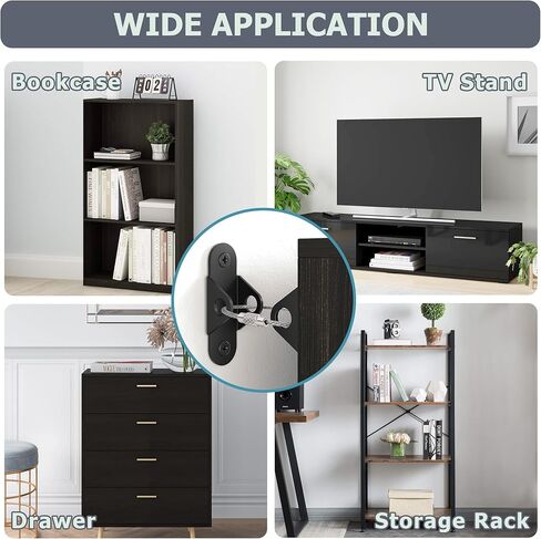 مثبتات أثاث من العلامة التجارية Booda لحماية الأطفال، مثبتات جدارية مضادة للطرف، أشرطة معدنية للزلازل آمنة لدرج 400 رطل، خزانة على الحائط، مرساة أمان لجدار خزانة الملابس لسلامة الأطفال (6 عبوات) in Kuwait