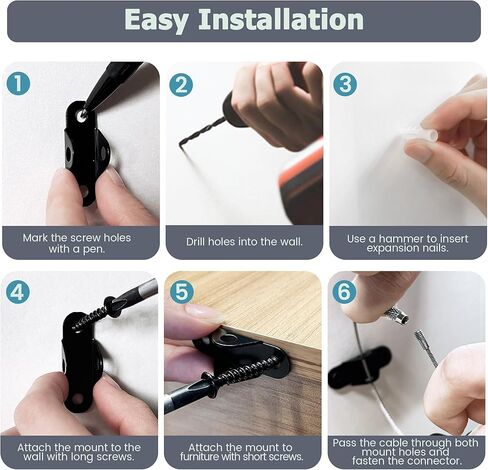 مثبتات أثاث من العلامة التجارية Booda لحماية الأطفال، مثبتات جدارية مضادة للطرف، أشرطة معدنية للزلازل آمنة لدرج 400 رطل، خزانة على الحائط، مرساة أمان لجدار خزانة الملابس لسلامة الأطفال (6 عبوات) in Kuwait