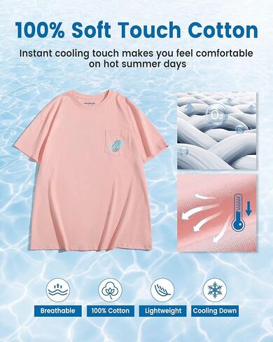 maamgic Mens Graphic T-Shirts Soft Cooling Touch Tees with Pocket in Kuwait