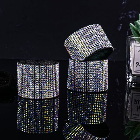 VAIPI 24 قطعة من أساور الشعر على شكل ذيل حصان من حجر الراين المبهجة، حامل شعر مشجع، شريط شعر كريستالي لامع قابل للتعديل، إكسسوارات شعر تشجيع للتشجيع في سن المراهقة، مسابقة كرة القدم اللينة in Kuwait