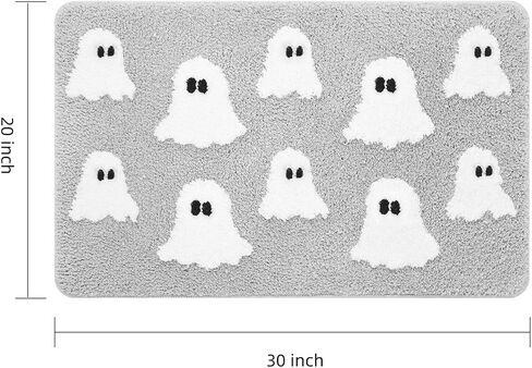 TRUEDAYS Halloween Spooky Ghosts Bath Mat Cute Home Decor Pink Bathroom Rugs for Bathroom Non Slip, Spooky Shower Rug for Bathroom, Bedroom, Living Home in Kuwait