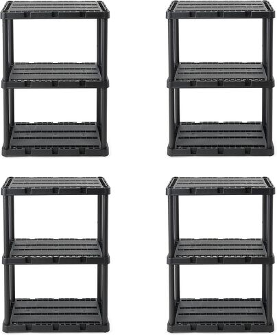 Gracious Living Knect A Shelf Light Duty 3 وحدات تخزين متشابكة للمنزل أو المكتب أو الطابق السفلي أو المرآب، أبيض (عبوتان) in Saudi Arabia